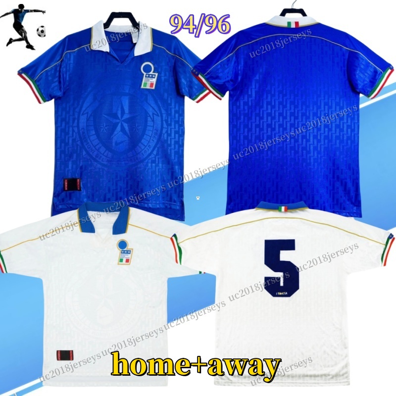 Italy 1994 1995 AWAY retro Soccer Jerseys white MALDINI BAGGIO R. DEL PIERO 94 95 96 HOME classic football Shirt