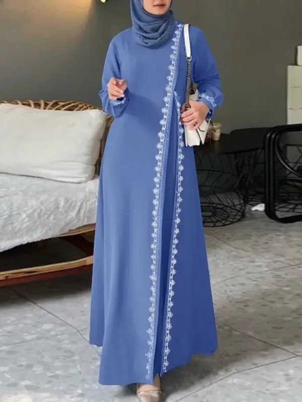 Womens Long All Lace Dress Ramadan Islamic Arab slim Bohemian Luxury Fashion Spring Vest W250310