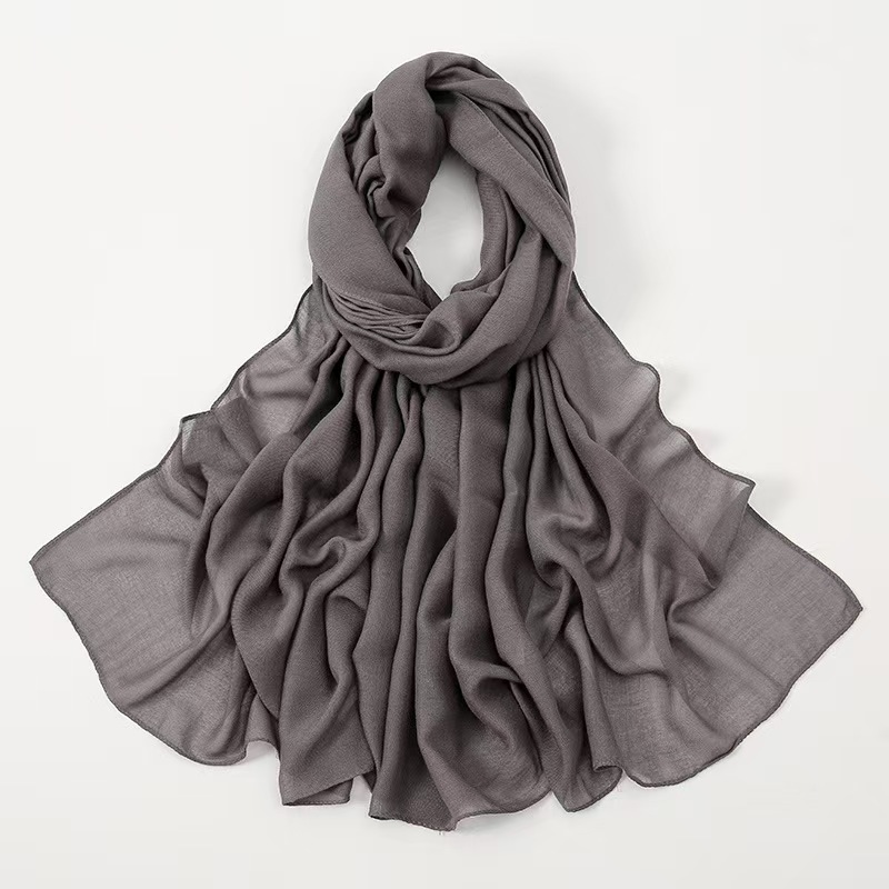 T256 thin modal single color thin edge breathable cotton shawl cotton and linen women's scarf headscarf