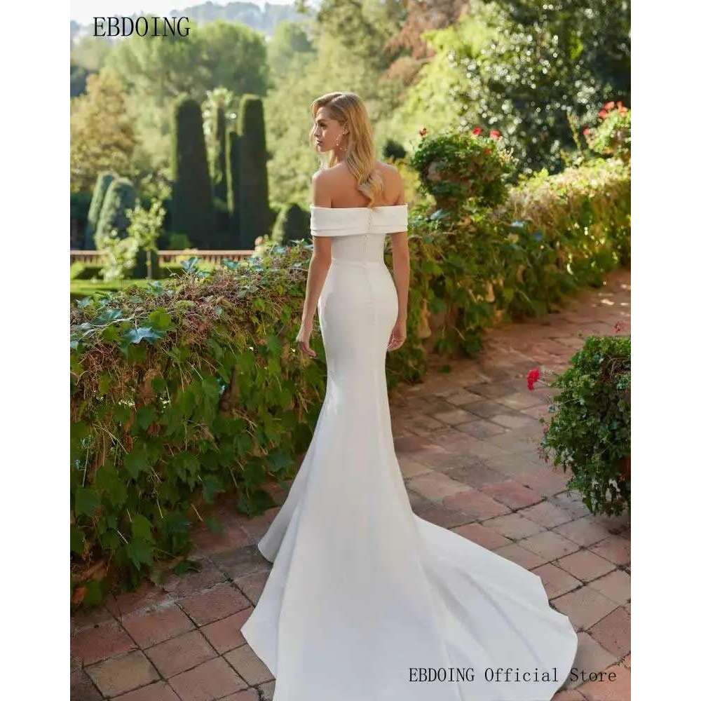 Newest Mermaid Sweetheart Wedding Dress Chic Pleated Neckline Off Shoulder Custom Bridal Dresses