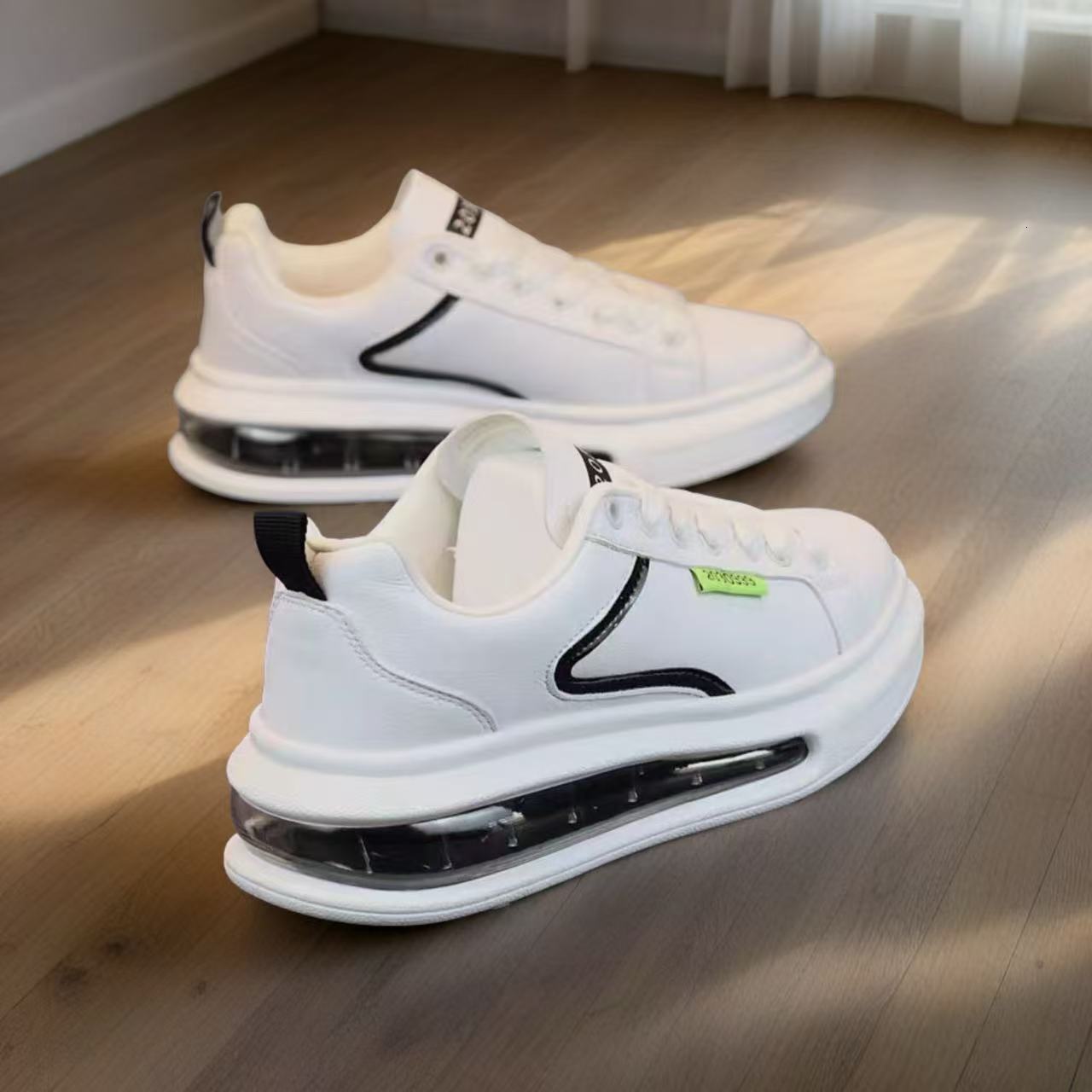 Couple s Board Shoes Thick Soled Air Cushion Men s Fashion Designer White Shoes Versatile Outdoor Casual Sports Shoes Breathable High quality Skateboa