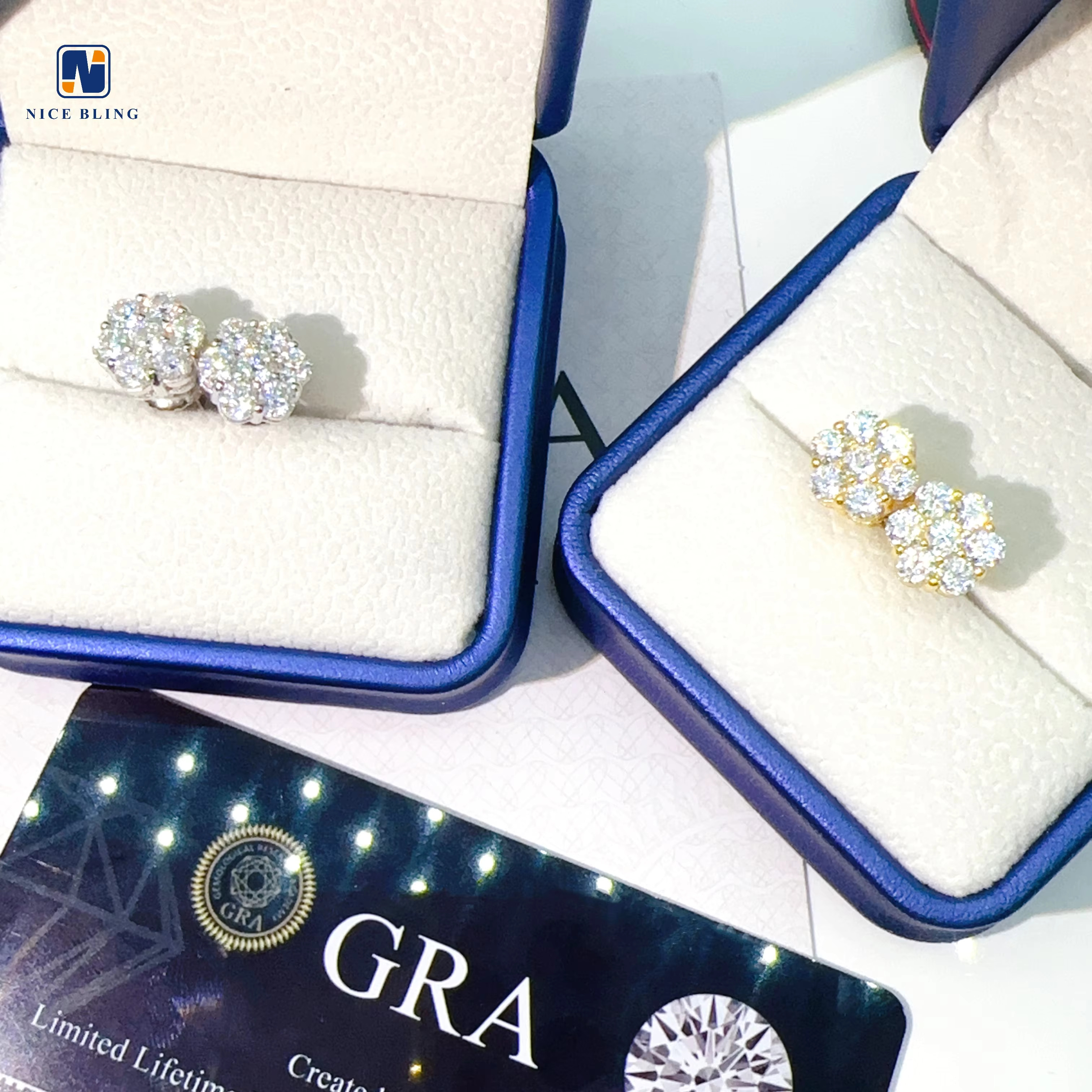 Iced Out Jewelry Screw Back Lab Diamond Earrings 925 Hip Hop Diamond Earrings 14k 18k Flower Moissanite Stud Earring