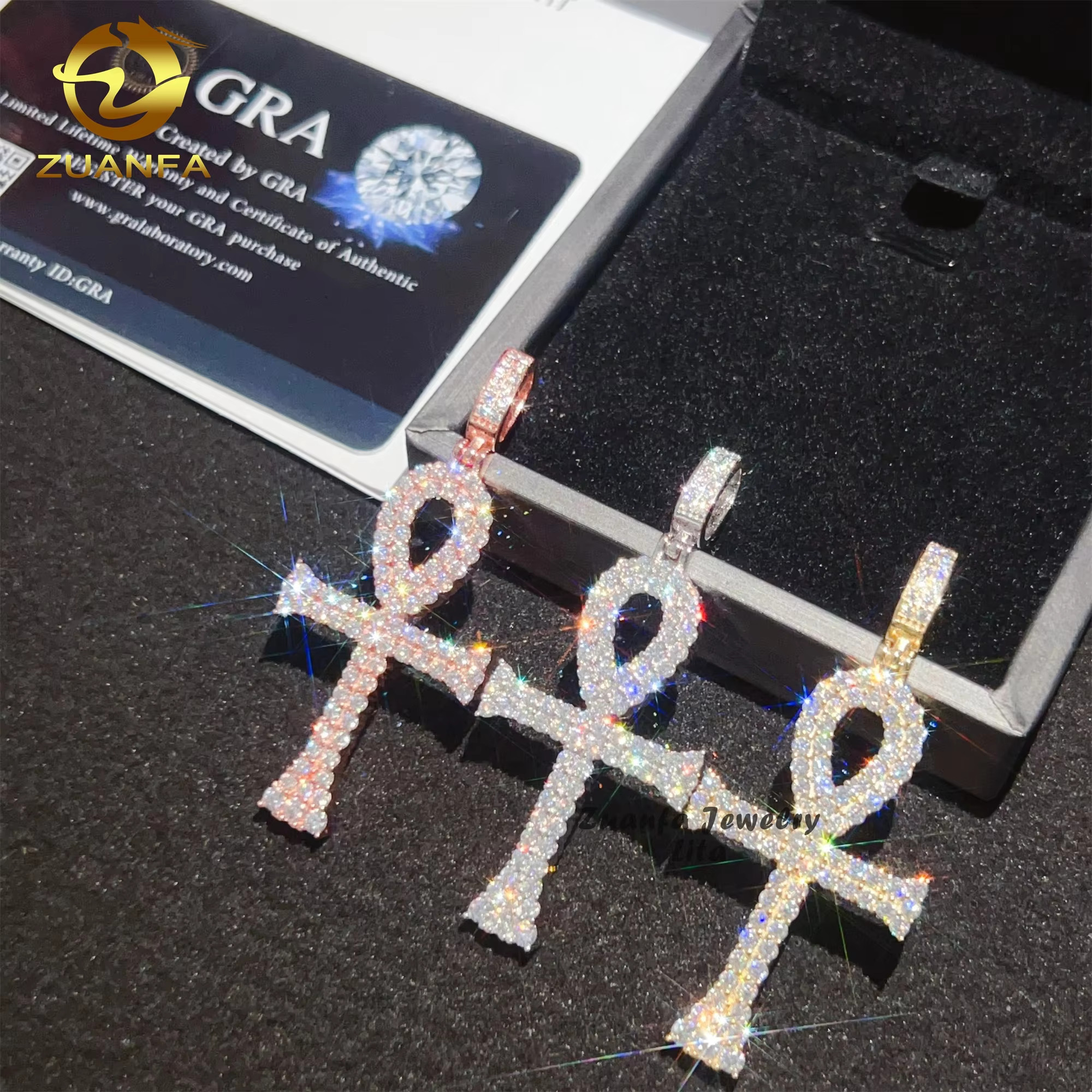Hot Sale High Quality Ready to Ship Hip Hop Silver 925 Moissanite Allah Cross Iced Out Pendant for Men