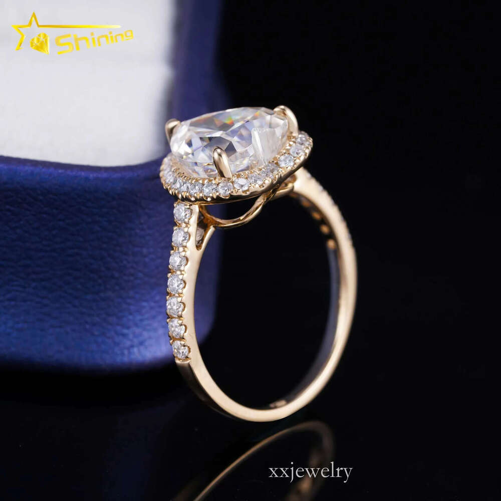 Pass Dia Tester Hot Selg 3ct 14k Gold Heart Moissanite Engagement Ring for Women