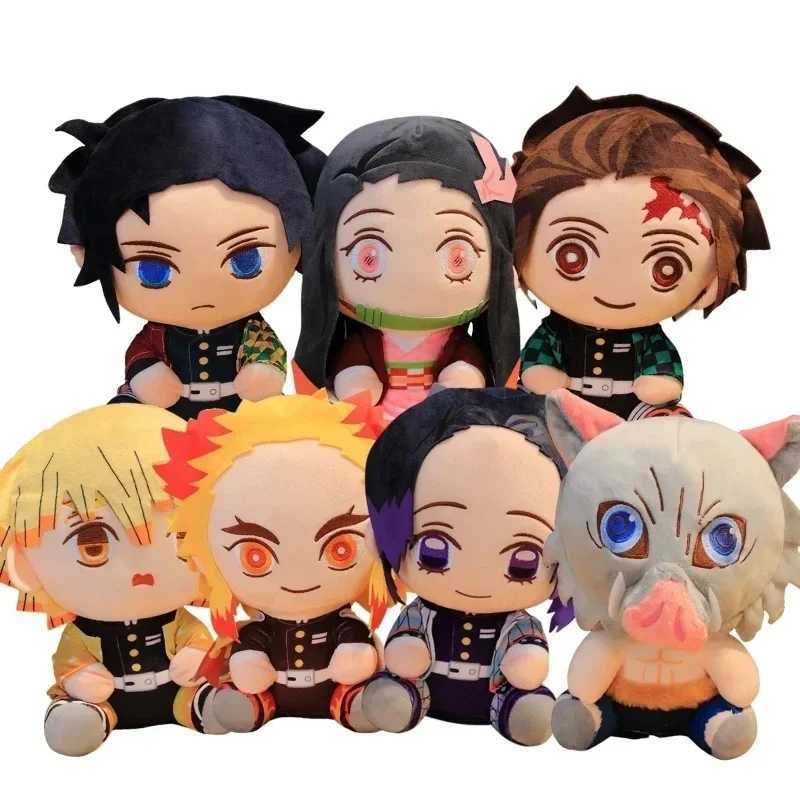 20cm Hot Japan Demon Slayer Plush Dolls Lovely Anime Kimetsu No Yaiba Kamado Tanjirou Nezuko Zenitsu Kyoujurou Toys Kids GiftsT250310