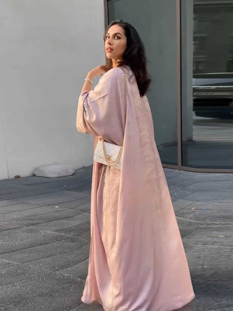 Eid slim Abaya for Women Silky Abayas Jalabiya Cardigan Ctan Dubai Party Ramadan Maxi Dresses Morocco Back To Dress 2024XJ250310