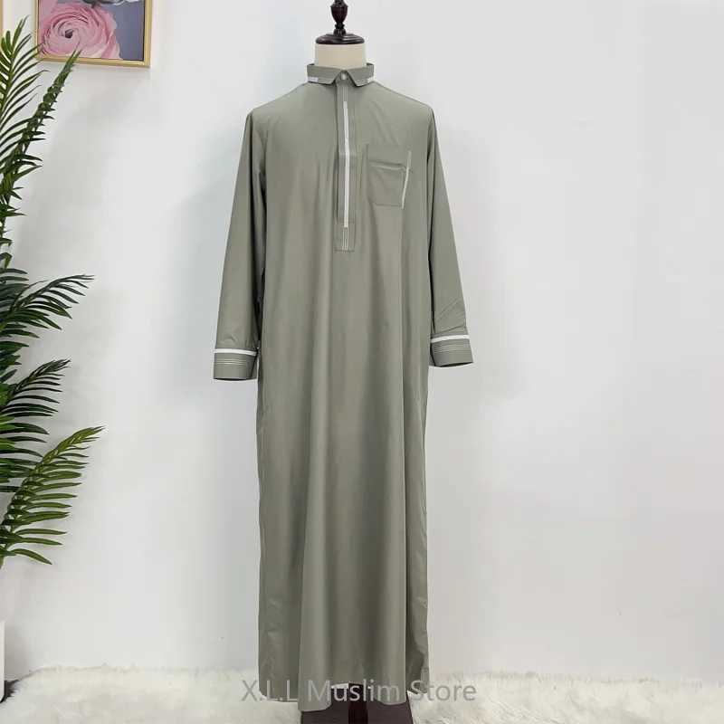 Men Muslim Clothes Fashion Moroccan Caftan Arab Clothing Men Islamic Mens Nightgown Muslim Boy Ka Kaftan Man Robe Clothes W250310
