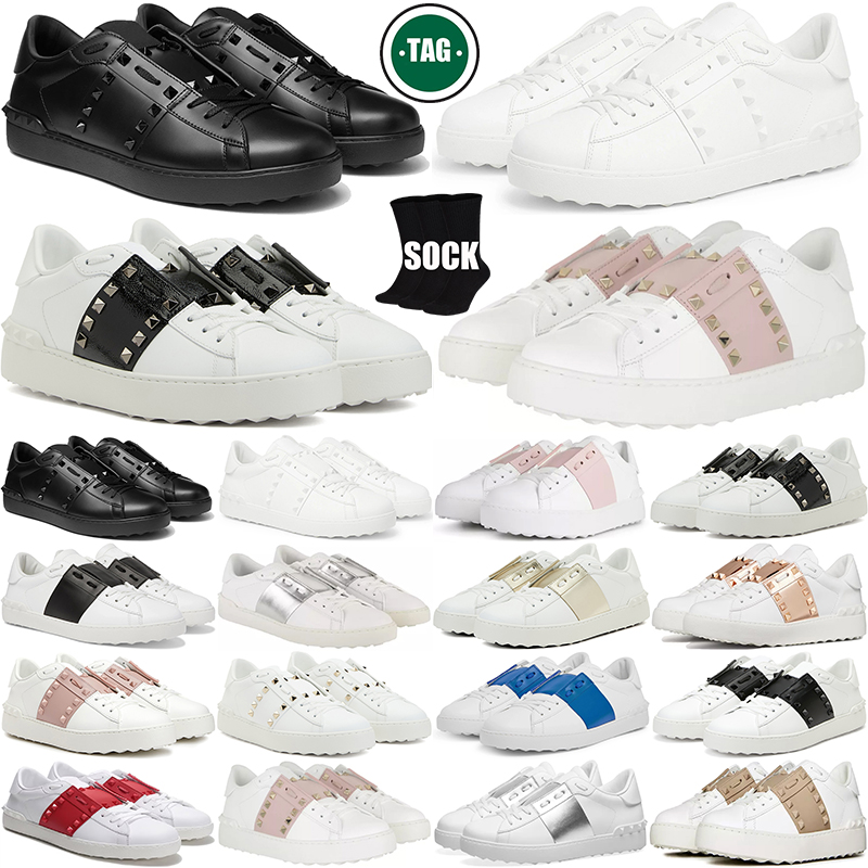 Free Shipping Designer sneakers Rockstud Open red bottomed heels Shoes Loafers chaussure for mens womens trainers scarpe track luxury Plate-forme top