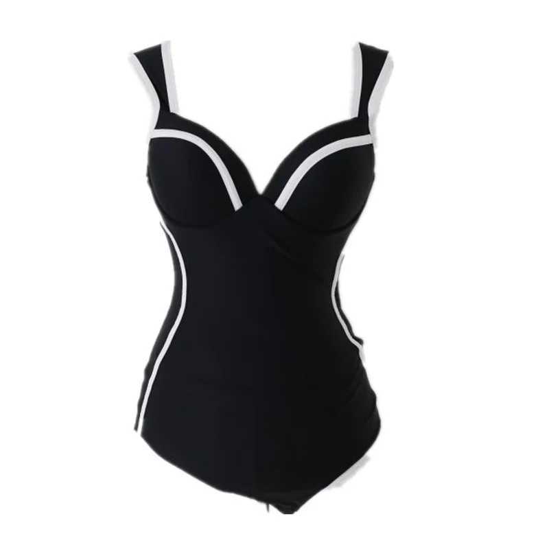 2023 new one-piece swimsuit women Korean temperament black and white hot spring swimwearXJ250310