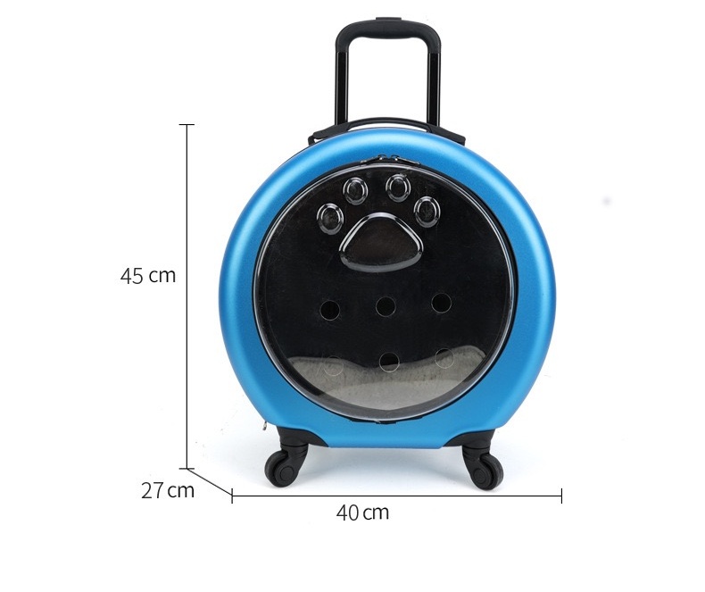Pet suitcase, transparent bag, portable outdoor box, cat and dog bag cart, small pet suitcase Free shipping