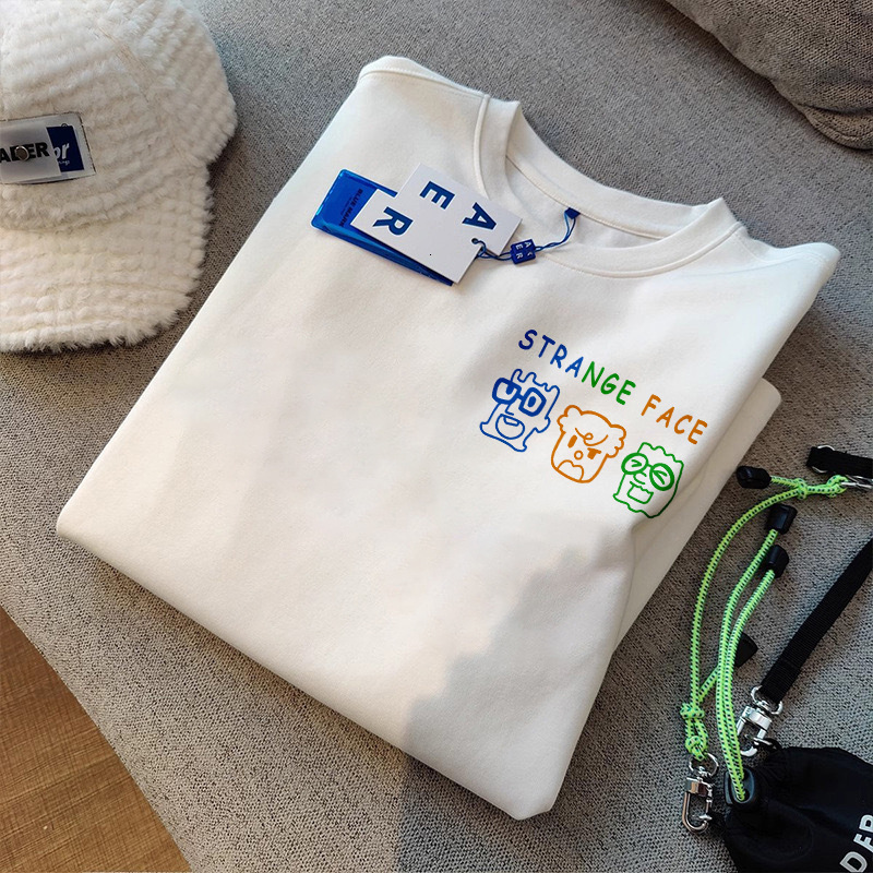 2025 new cotton women's round neck short sleeved T-shirt simple and fashionable printed designer summer new white trendy summer T-shirt2