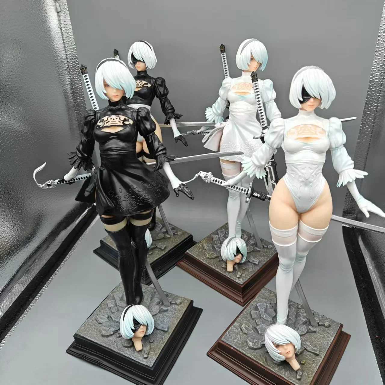 28cm Nier Automata Yorha No.2 TypeB 2B Yorha Anime Girl PVC Action Picture Toy 4 Style Game Statue Adult Series Model Dol W250310