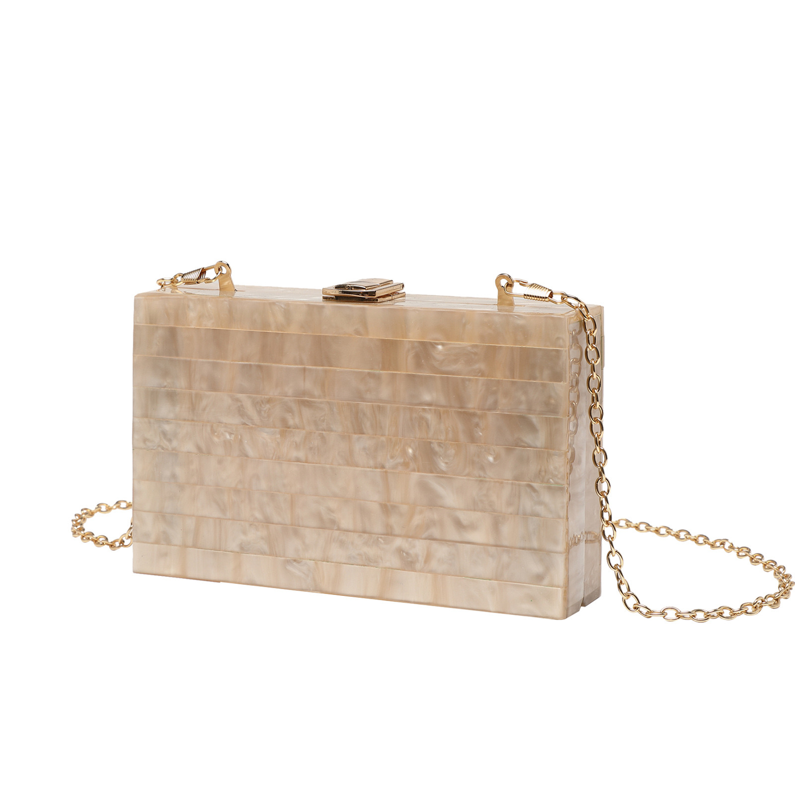 Marble Pearl White Striped Acrylic Box New Clutches Evening Bags For Women Wedding Party Female Handbags Bridal Clutch Bag 240906