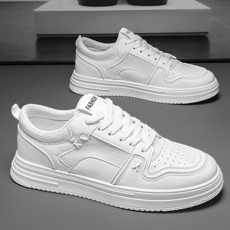 Men s Shoes 2025 New Thick Sole Height Increasing Fashion Designer Summer Mesh Breathable White Shoes Board Shoes Outdoor Casual Sports Shoes Skateboa