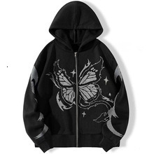 Y2K American Trend Retro God is Good Casual Street Wear Zip-up Hoodie Mens and Womens Harajuku Hip-hop Gothic Street Wear 240828