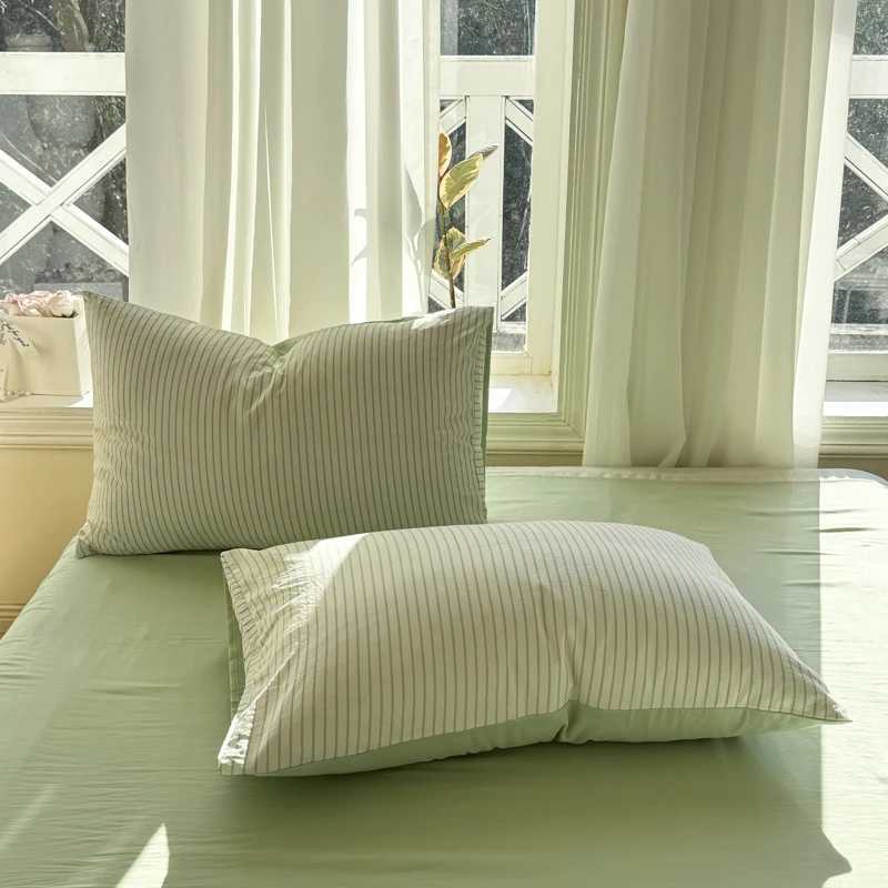 Pure Cotton Home Textile Striped Bedding Set Simple Soft Duvet Cover Sheet case Ins Style Bed Linens Queen King Size 2025C250310