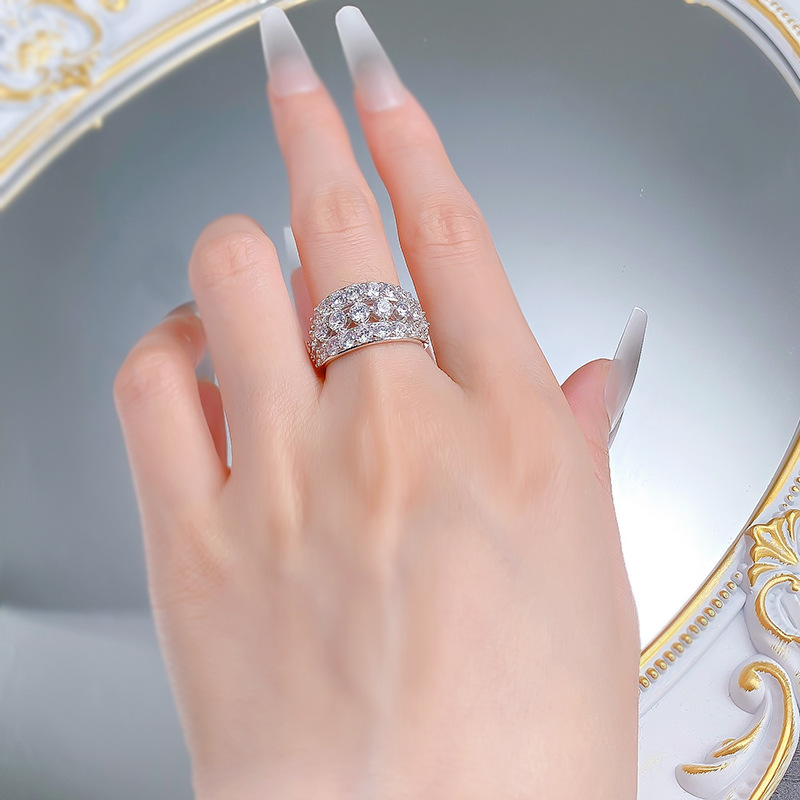 2025 Mother's Day Gift Wedding Ring Gorgeous Luxury Jewelry Genuine 100% 925 Sterling Silver Round Cut Stack White Moissanite Diamond Women Bride
