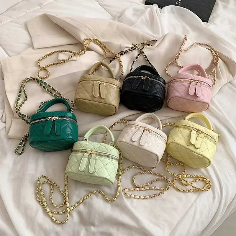Children Mini Handbags Black PU Leather Bucket Bag for Girls Metal Chain Womens Small Crossbody Shoulder Bags Kids Coin PurseT250310