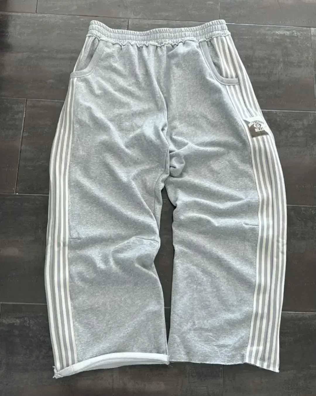 Korean retro striped pants casual Y2K style pants straight pants oversized simple loose casual pantsT250319