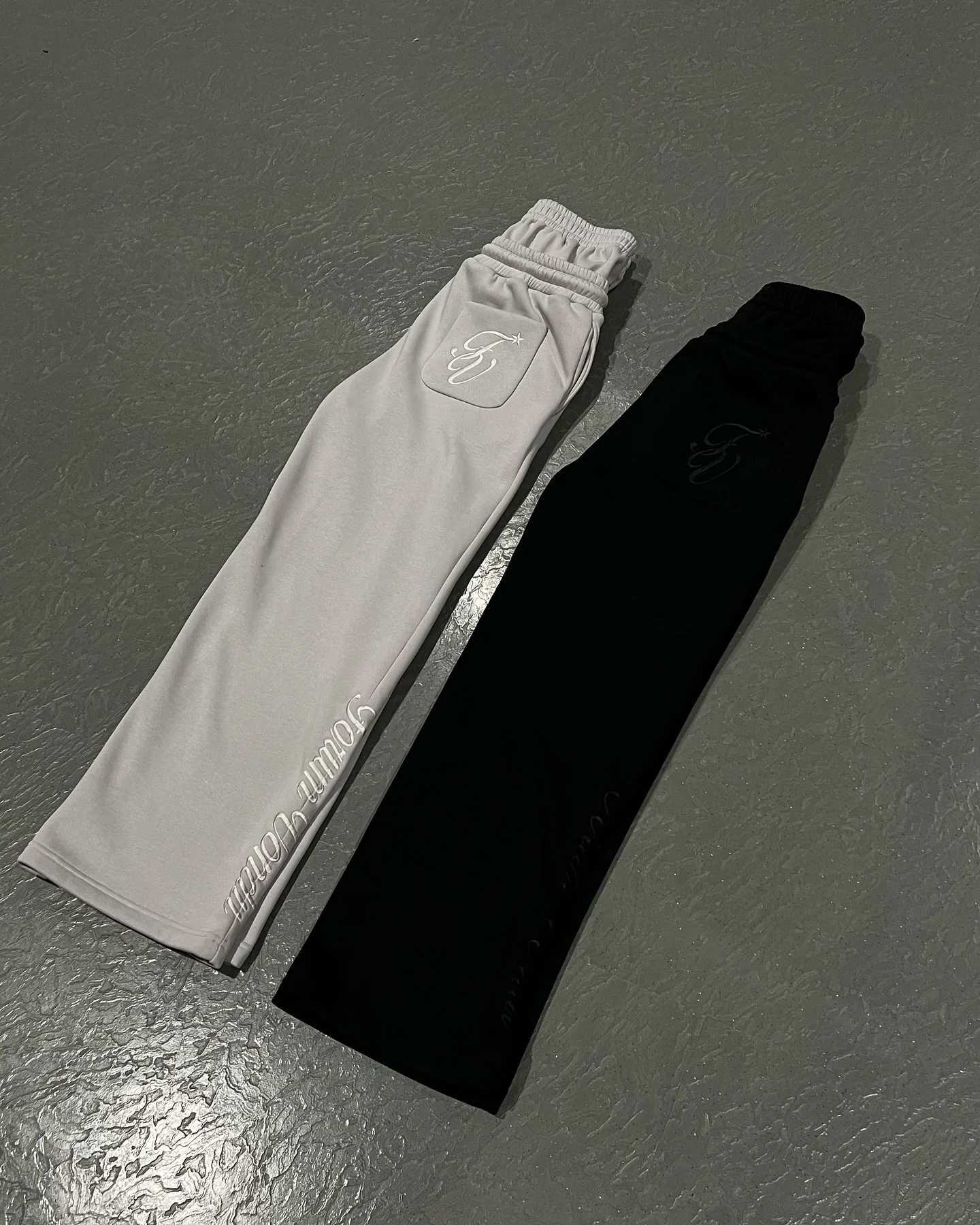 Harajuku loose double waist sports pants Y2K American solid color letter embroidery casual pants hip-hop drawstring joggingT250319