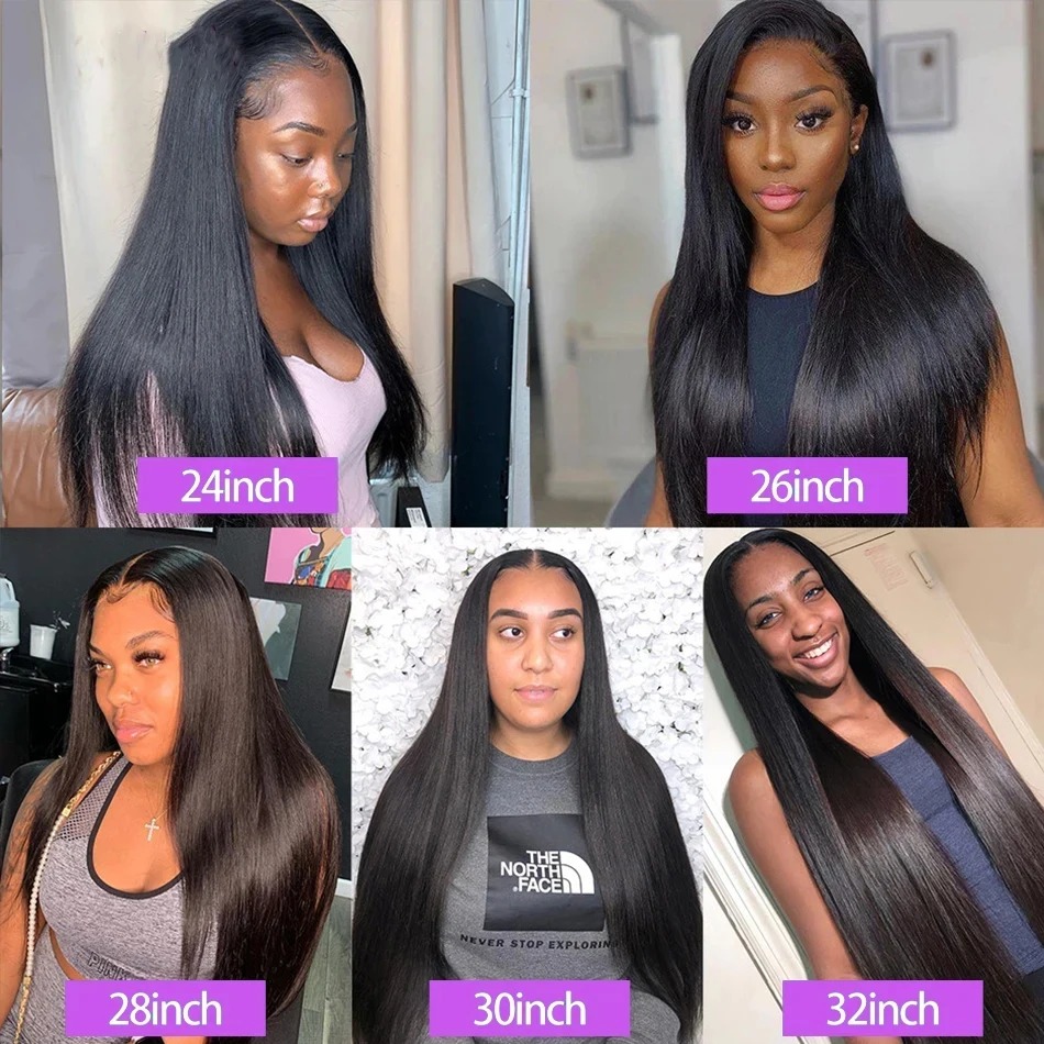 Free shipping 250 Density Peruvian 360 Full Hd Lace Front Silation Human Hair 13X6 Straight Frontal Wigs for Women Pre Plucked Glueless Wig Ready To W