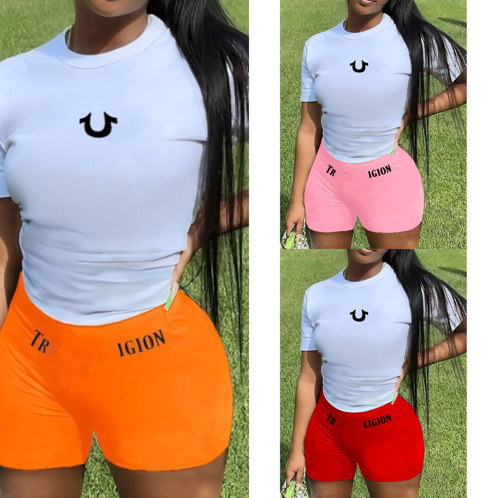 Tracksuits Women Two Pieces Set Designer 2025 New Summer Letters Printed Personalized Casual Short Sleeved Aportwear 8 Colors