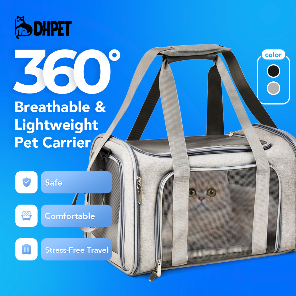 DHpet Pet Bag Portable Bag For Going Out Foldable Hand-held Cat Bag With Large Capacity For Two Small Pets To Go Out Bag Cat Bag