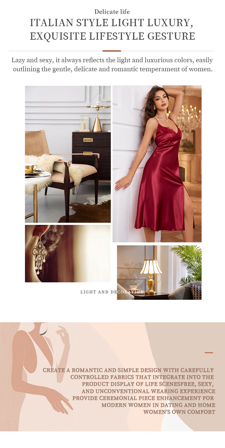 Summer-Ready Amorous Interest Undergarment - Luxurious European Style Women's Sleep Skirt and Panties Combo