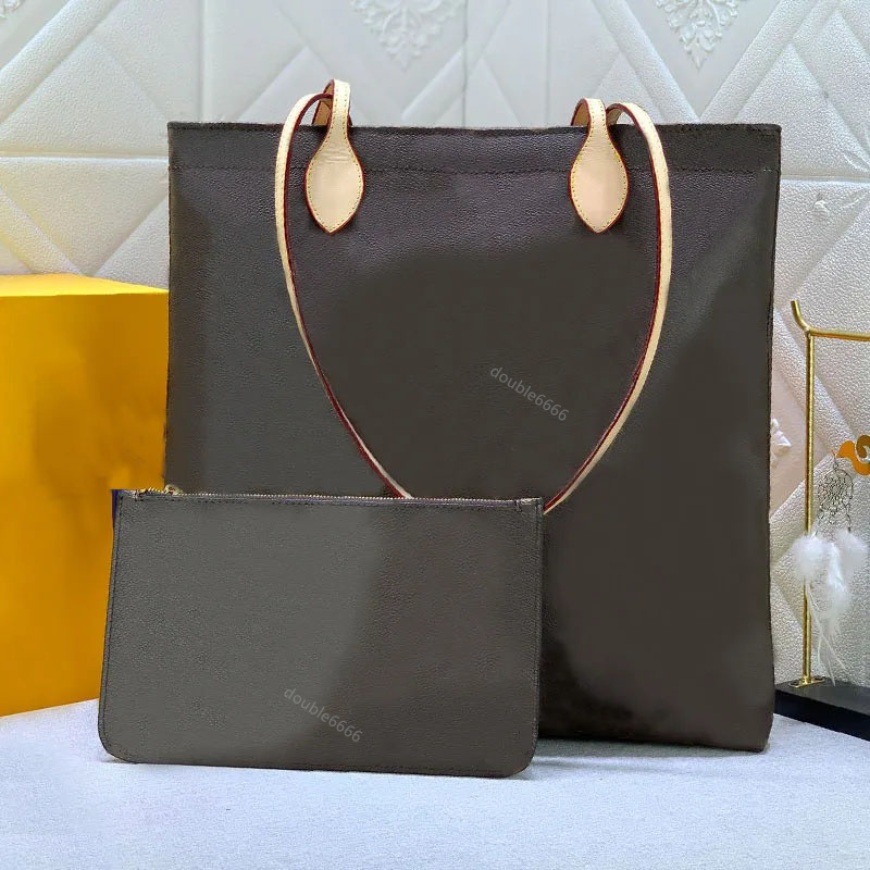 Tote Bag Women Large Handbag Shoulder Bags Fashion Letters Leather Strap Inner Pocket Zipper Closure Gold Metal Parts