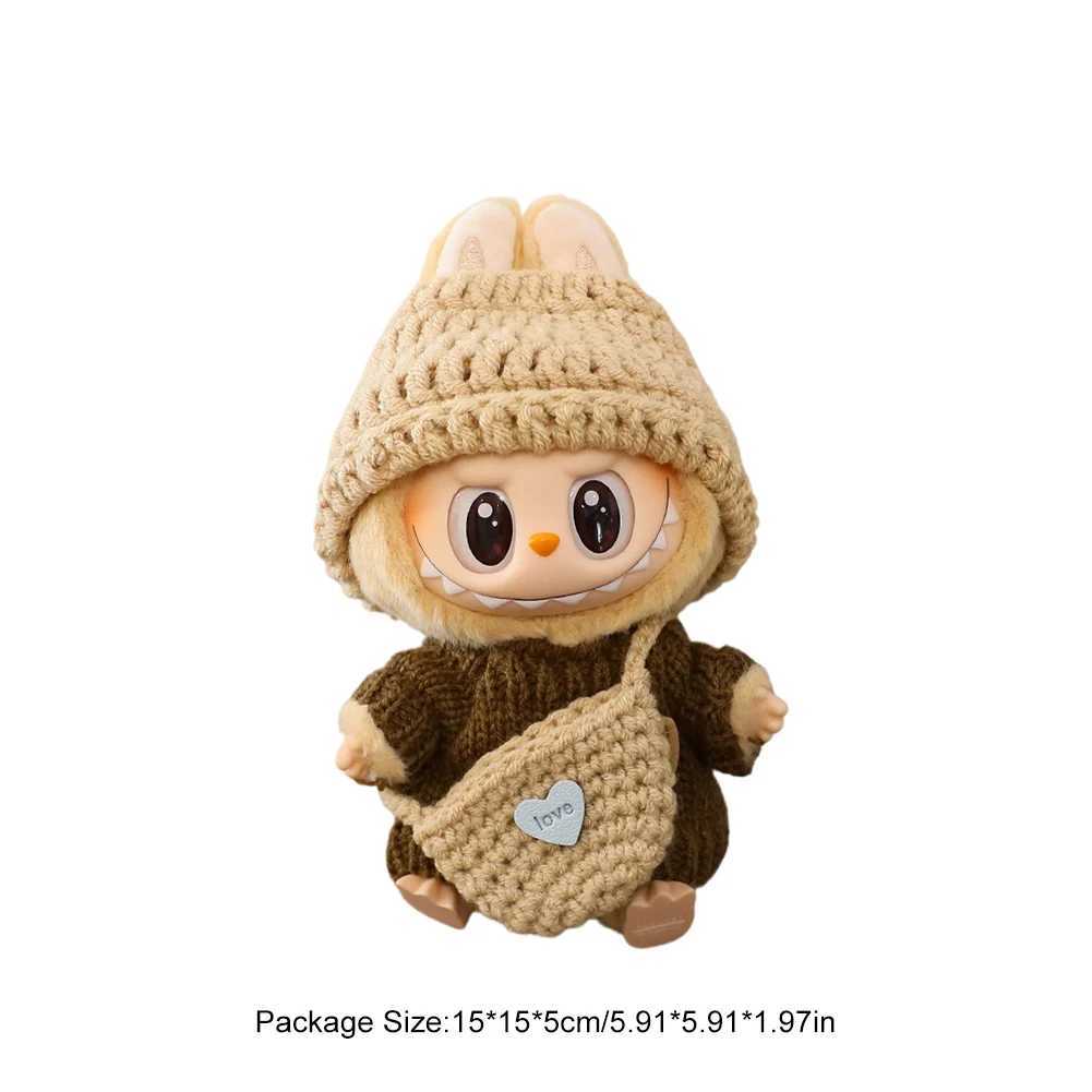 Cute Clothes for Labubu Outfit Fashion Dress Knitted Clothes for Keychain Sitting Series Labubu Plush Dolls Clothes AccessoriesC250310