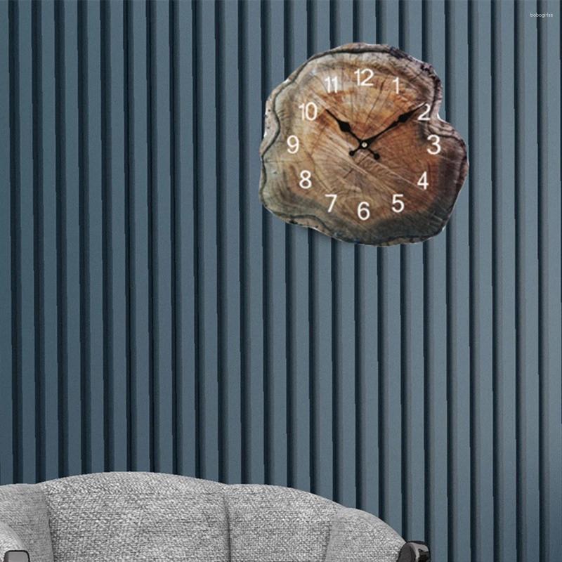 Lanjia Wall Clocks Inch Simulation Annual Ring Wooden Clock Old Wood Grain Silent Watch Living Room Home Office Decorations Df B