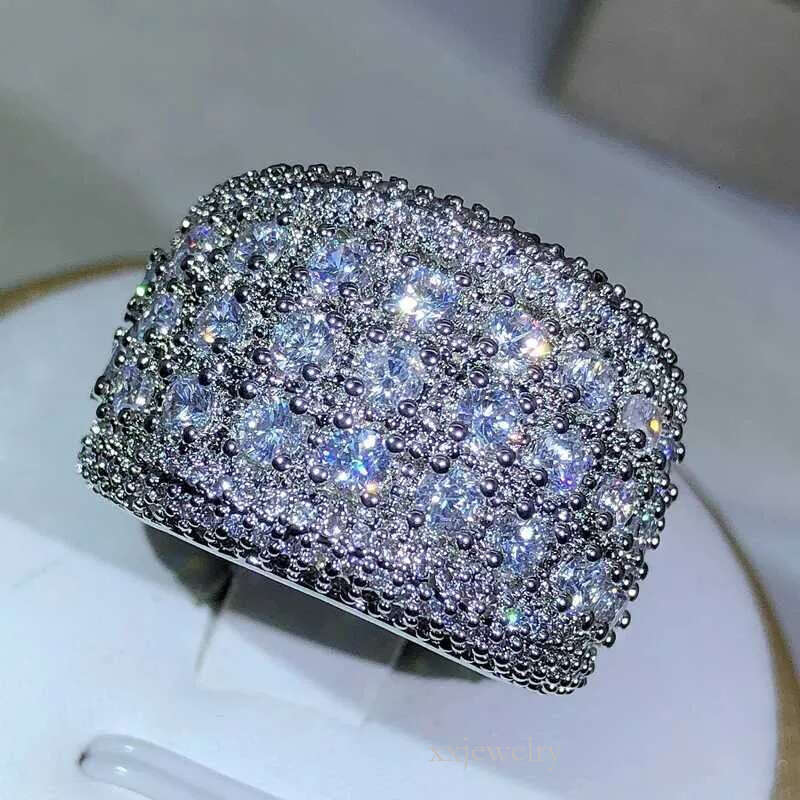 New Round Sterg Sier bg Moissanite dia Engagement Ring For Women Lady Anniversary Gift Jewelry Bulk Sell