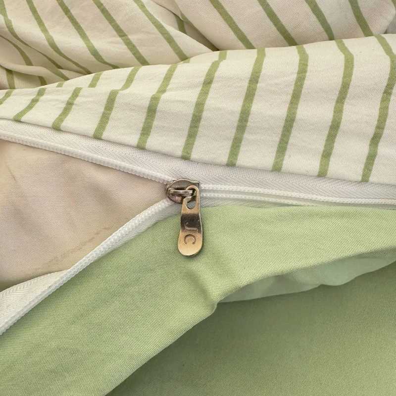 Pure Cotton Home Textile Striped Bedding Set Simple Soft Duvet Cover Sheet case Ins Style Bed Linens Queen King Size 2025C250310