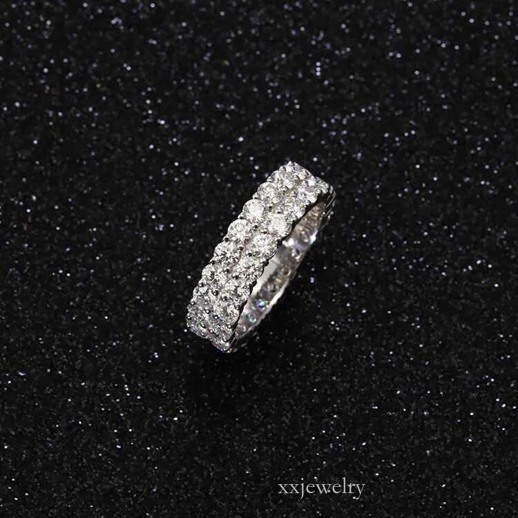 RTS Cuban Ring Iced Out Round Brilliant Cut Moissanite Dia Sterg Sier Gold Plated for Hip Hop Life