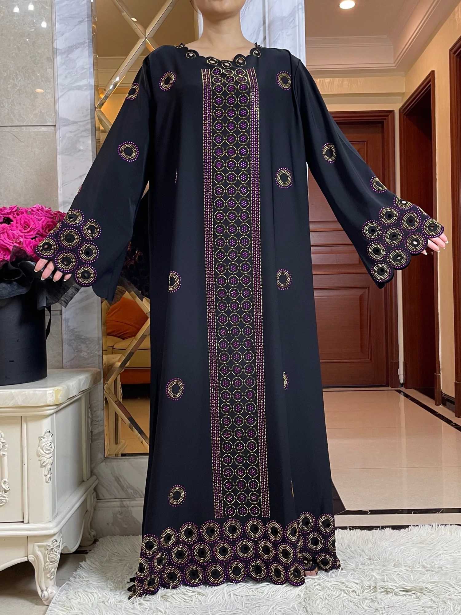 2024 Womens Ele Dress Dubai Party Outfits Long All Rhines slim Womens Robe High-grade Comfort Fabric Abaya ClothesXJ250310