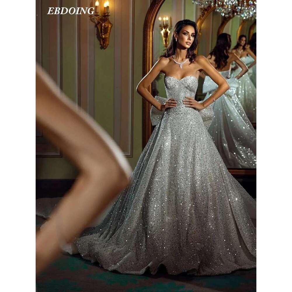 Newest Sweetheart Wedding Dress Sleeveless Necke with Large Bow Made to Order Bright Bridal Dresses 2024