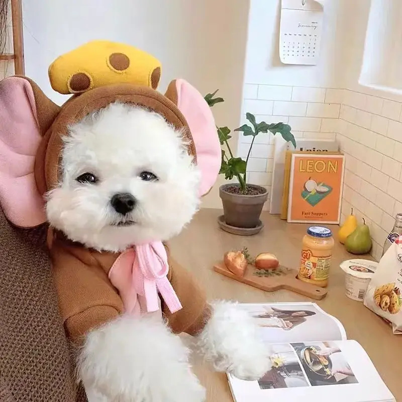 Update Fruit Transform Cat Small Medium-Sized Dog Autumn And Winter Hoodie Fleece Clothes Pet Supplies Teddy Method Wholesale Factory Home New Clothin - view 7