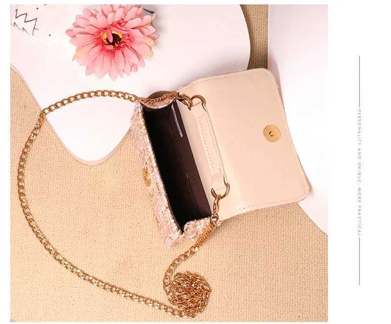 Childrens Bag 2024 Spring/Summer New Girls Crossbody Bag Princess Personality Pearl Tote Cotton and Linen Fashion Shoulder BaT250310