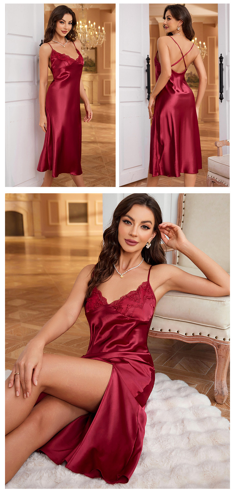 Summer-Ready Amorous Interest Undergarment - Luxurious European Style Women's Sleep Skirt and Panties Combo