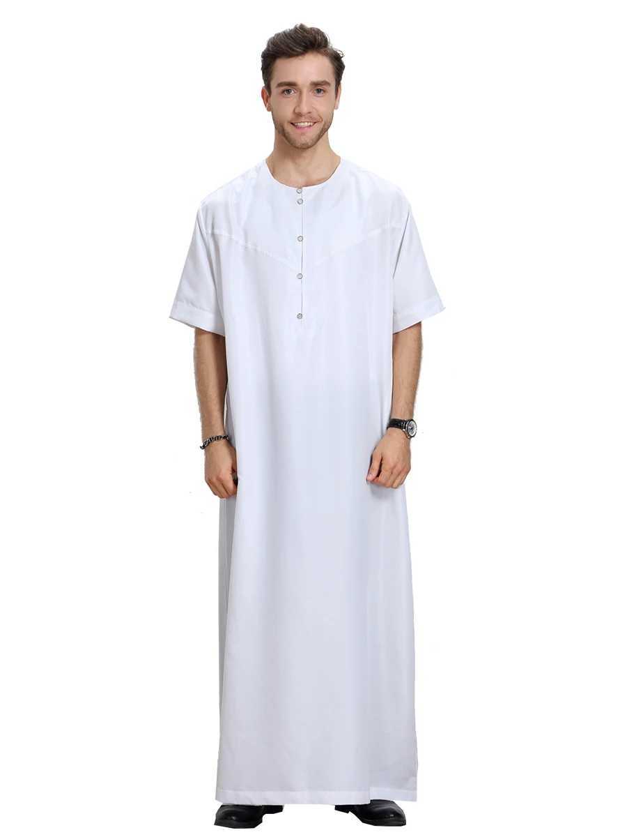 Thobe Dishdasha Mens Thawb Thoub Muslim Islamic Abaya Daffah Dress Saudi Style Daffah Arab Dubai Kaftan Middle East W250310