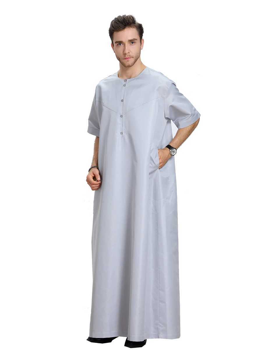 Thobe Dishdasha Mens Thawb Thoub Muslim Islamic Abaya Daffah Dress Saudi Style Daffah Arab Dubai Kaftan Middle East W250310