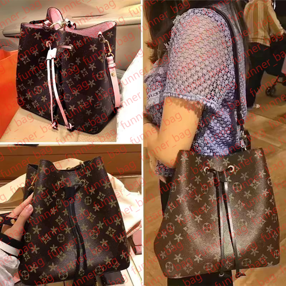 Women Leather NEONOE Bucket Shoulder Bags Designers Handbags Purse Female Messenger Bag Tote Fashion Crossbody Bag M44022 M44887