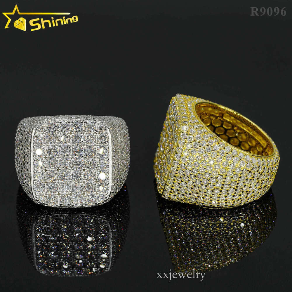 Hot sell drop shipping hip hop jewelry iced out GRA moissanite dia ring for men