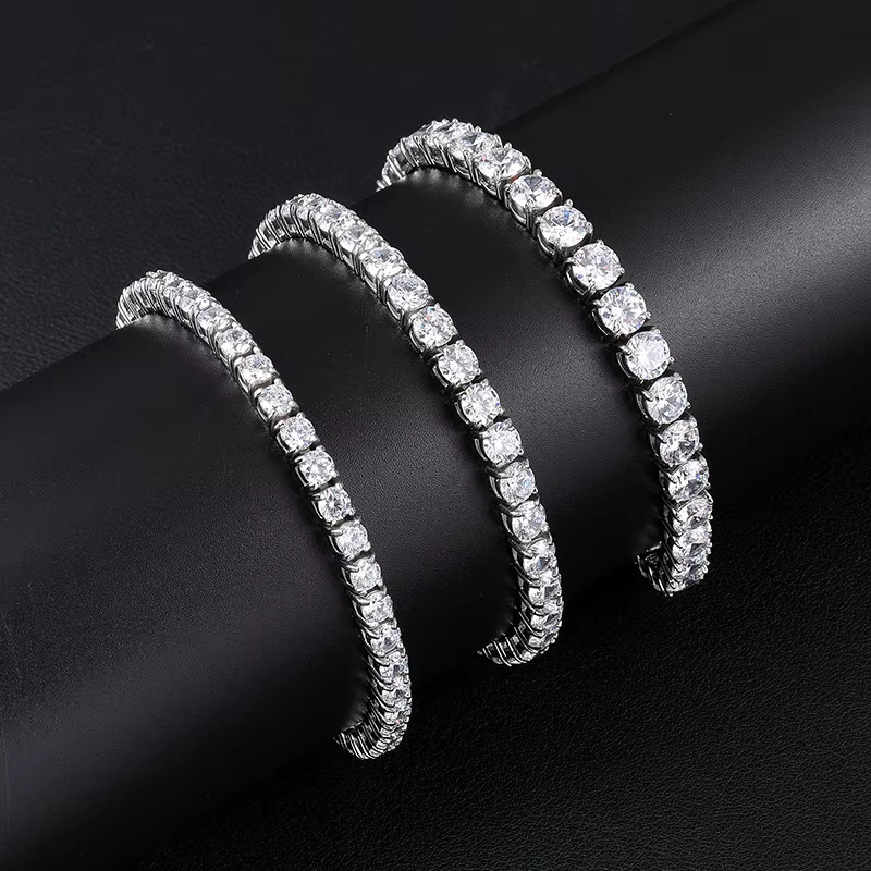 Wholesale Tennis Bracelet Men Women Jewelry VVS Diamond 3mm 4mm 5mm GRA Certificated VVS Moissanite Tennis Chain
