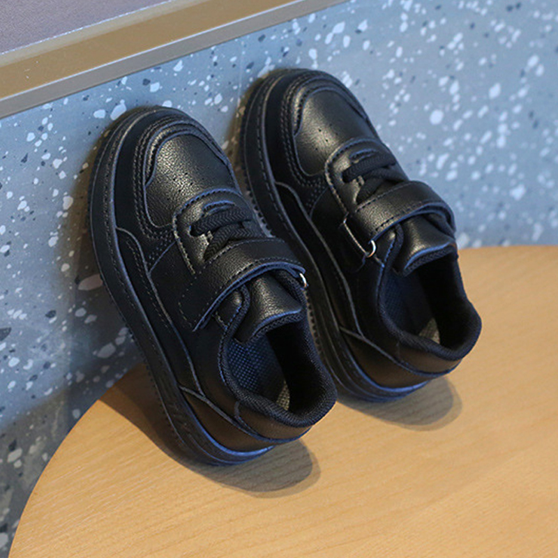 Infant Kid's Leather White Kids Shoes For Boys And Girls Fashion Children Casual Shoes Non-slip Sneakers Sizes US5.5C-US6Y 000512