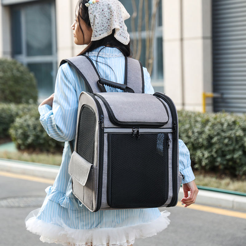 Large Cat Expandable Pet Small Dogs Medium Cats Fit Up to 18 Lbs, Foldable Puppy Backpack Carrier for Travel
