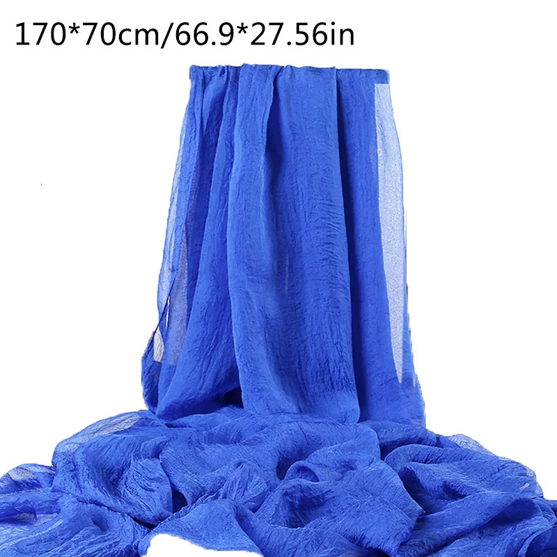 Women Solid Color Scarf Summer Outdoor Beach Draped Gauze Female Long Shawl Wraps Female Hijab Summer Sun Protection Shawl 250305Z