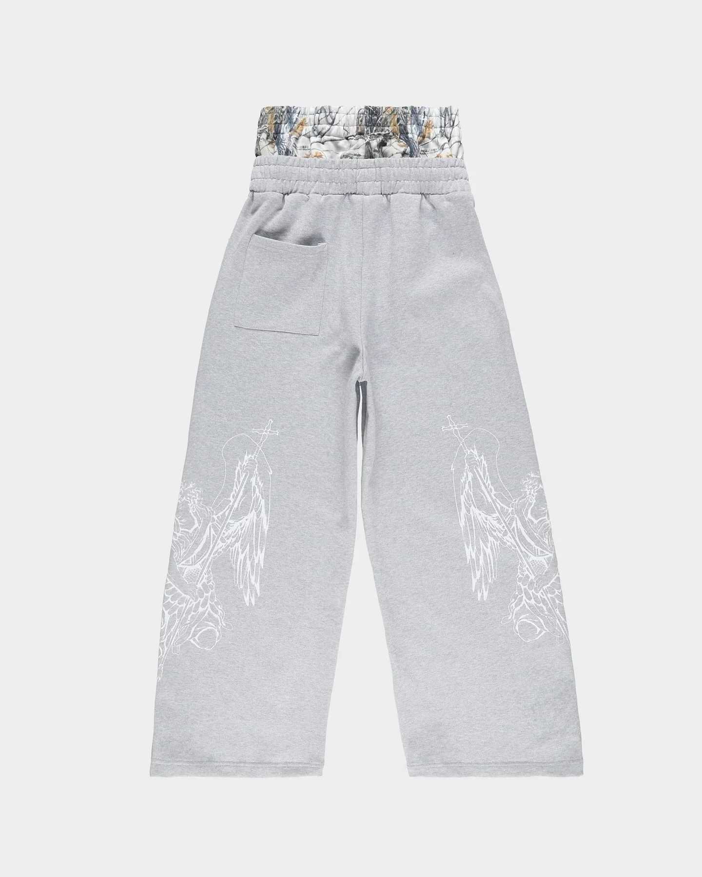 American mens and womens sports pants Y2K Gothic hip-hop retro double camouflage design loose elastic waist jogging casual pantsT250319