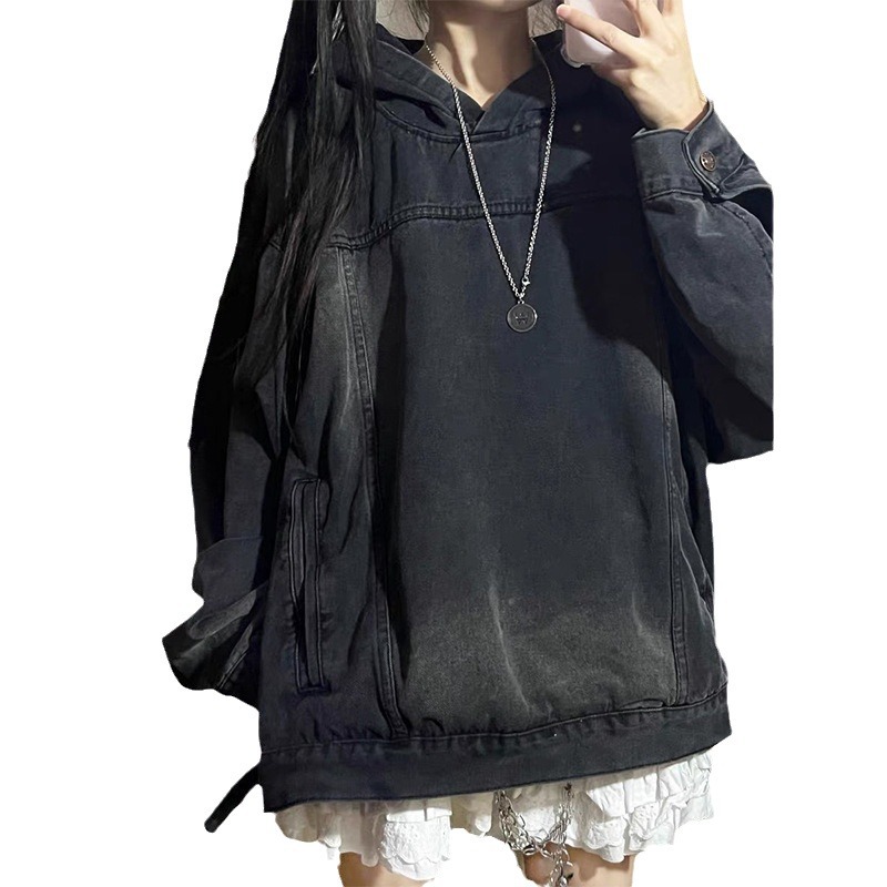 Men's T-Shirts American street Y2K Harajuku Retro Hooded Cowboy short sleeved hip-hop fashion casual T-shirt 241024