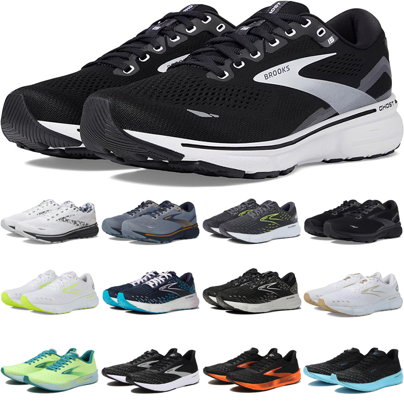 free shipping designer shoes brooks Glycerin GTS Ghost mens sneakers women platform trainers lack White Yellow Green
